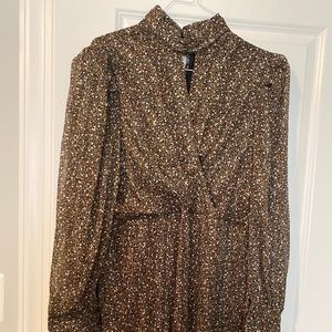 MIDI dress, size XL, new with tags, black, gold and with print colors